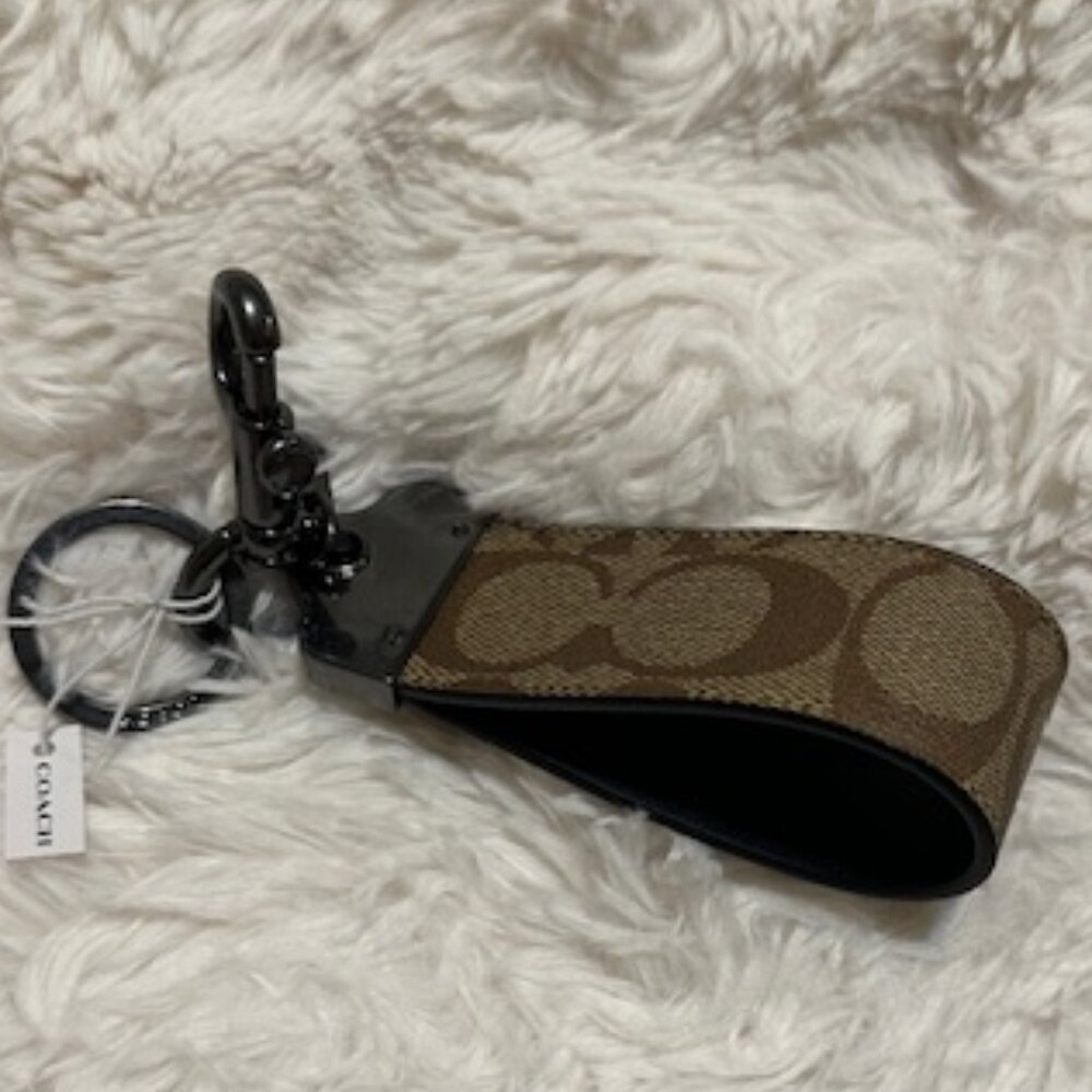 Coach Signature Key Chain with Trigger Clip- NWT